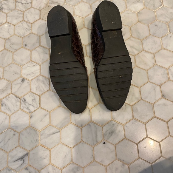 Salvatore Ferragamo Dark Brown Croc-Embossed Loafers - Picture 5 of 10